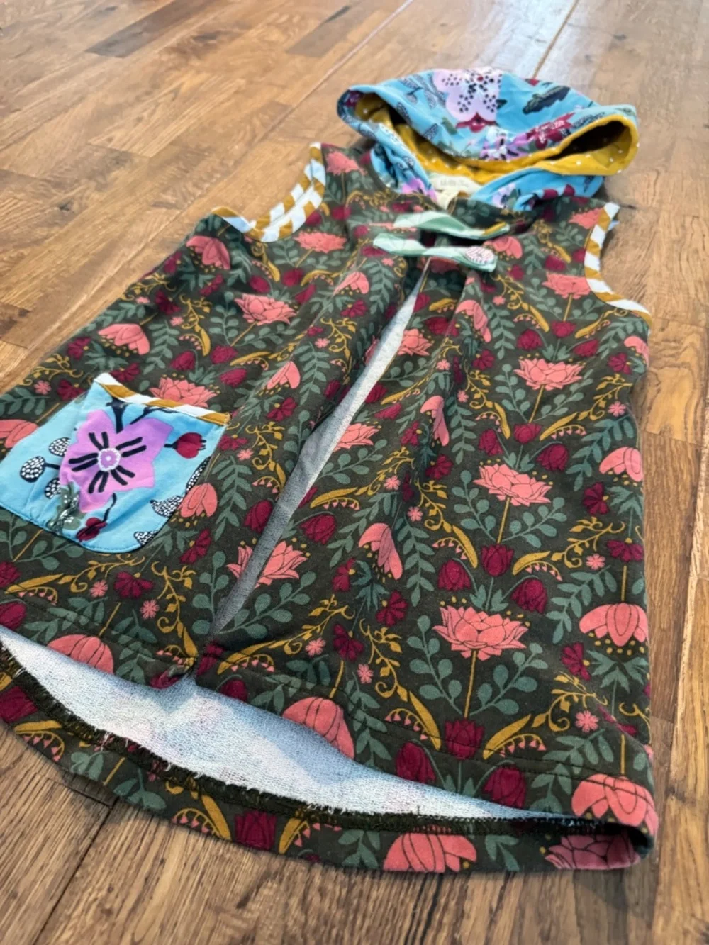Matilda Jane Wander With Love Hooded Vest Floral Girls Size 8